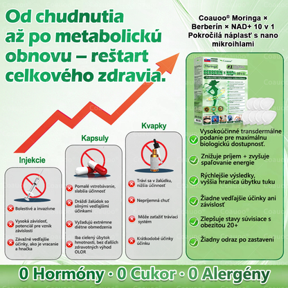 🔥 𝐂𝐨𝐚𝐮𝐨𝐨® Moringa × Berberín × AMPK 10-v-1 Metabolická podpora – nanomikroihlová náplasť (Stačí raz denne, viditeľné výsledky už za 7 dní)  ✅ Na obezitu, ochabnutú pokožku, cukrovku, spánkové apnoe, problémy s kĺbmi a mnohé ďalšie ťažkosti 🔥