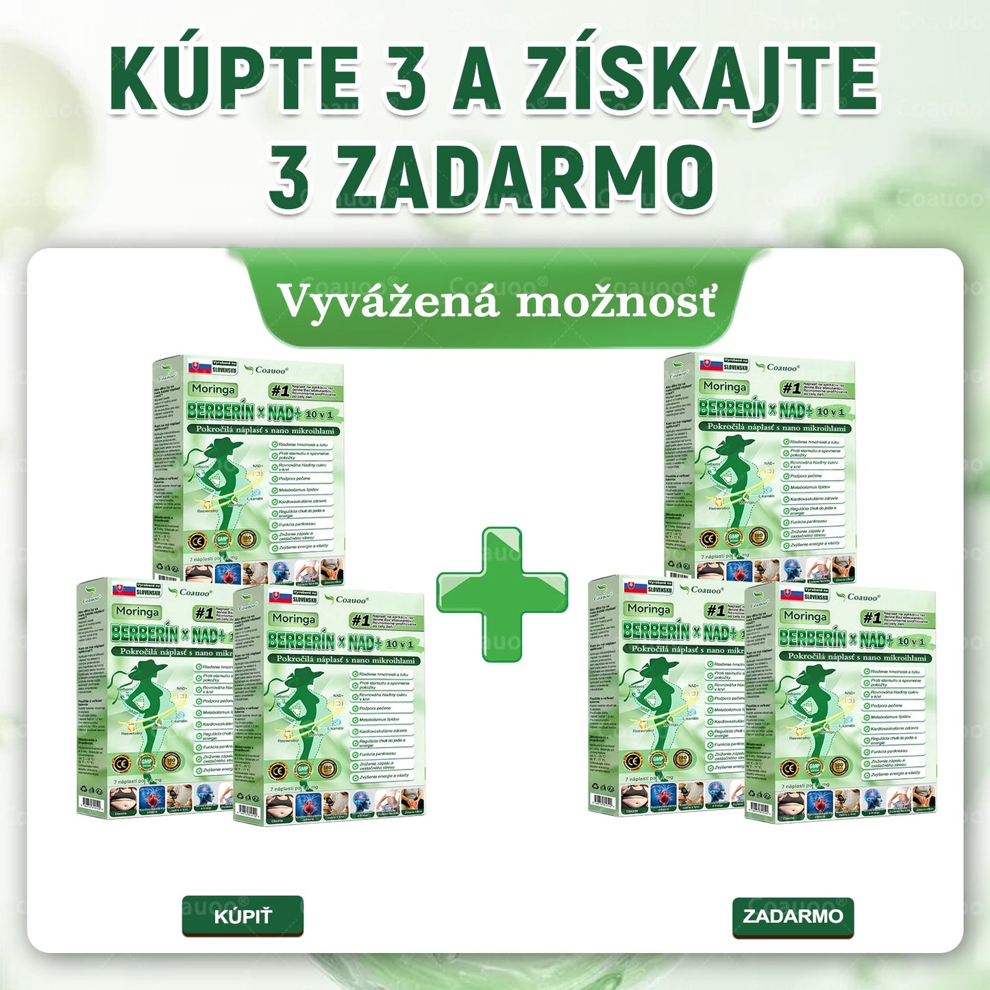 🔥 𝐂𝐨𝐚𝐮𝐨𝐨® Moringa × Berberín × AMPK 10-v-1 Metabolická podpora – nanomikroihlová náplasť (Stačí raz denne, viditeľné výsledky už za 7 dní)  ✅ Na obezitu, ochabnutú pokožku, cukrovku, spánkové apnoe, problémy s kĺbmi a mnohé ďalšie ťažkosti 🔥